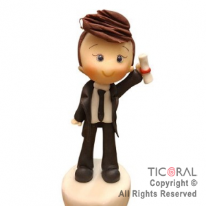 ADORNO EGRESADO CON TRAJE PORCELANA FRIA x 1